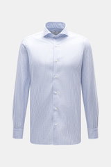 Front view of Giampaolo Casual shirt shark collar dark blue/white checkered, slim fit with French button placket and classic sport cuff.

Description: 
<p>A true all-rounder from shirt expert GIAMPAOLO: With this handmade shirt made of pure cotton and a f