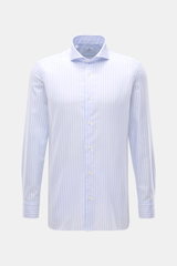 Giampaolo Casual Shirt Shark Collar Light Blue/White Striped