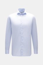 Front view of Giampaolo Casual Shirt Shark Collar blue/white checkered, pure cotton slim fit with shark collar, French button placket, classic sport cuff, rounded hem, soft feel, fine check pattern. A true all-rounder by the shirt expert GIAMPAOLO: With t