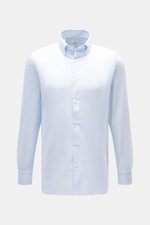 Front view of Giampaolo Oxford shirt button-down collar light blue/white striped, slim fit, pure cotton Oxford fabric with button placket.

Description: 
<p>Classic from the Italian shirt expert GIAMPAOLO: This handmade shirt made of fine Oxford with a bu