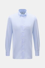 Giampaolo Oxford-Hemd Button-Down-Kragen hellblau/weiß gestreift, Slim Fit, Oxford-Baumwolle, Frontansicht, klassischer Büro-Allrounder.