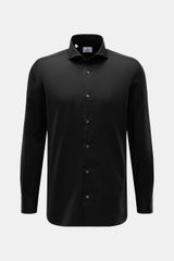 Giampaolo Casual-Hemd Haifisch-Kragen schwarz