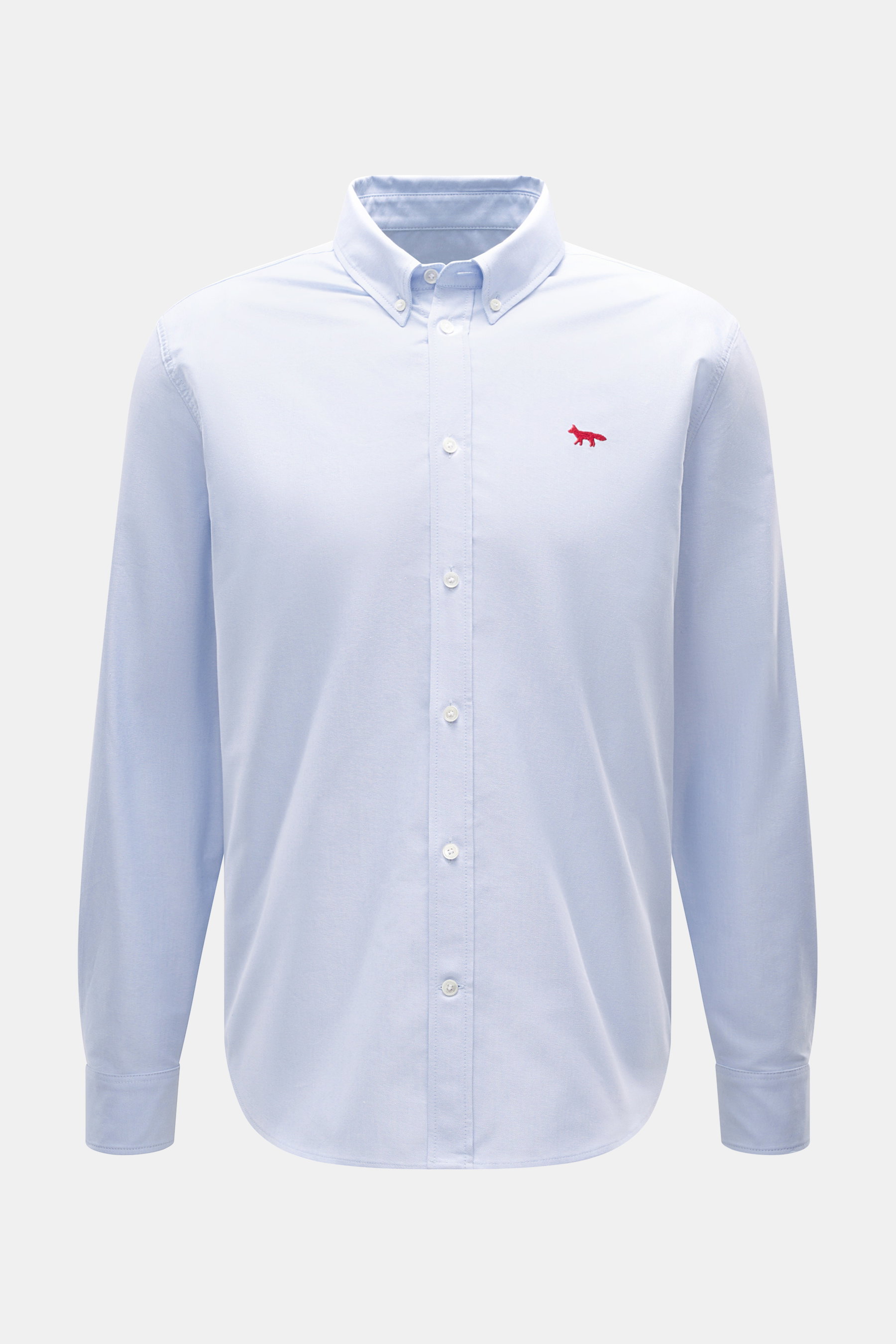 Maison Kitsuné Oxford-Hemd Button-Down-Kragen hellblau