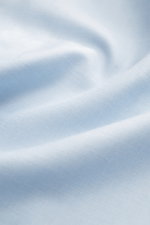 Close-up front view of Gherardi Casual shirt shark collar light blue fabric showing twill made of cotton and cashmere, soft flannel texture.