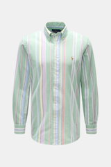 Front view of Polo Ralph Lauren Oxford shirt button-down collar green/multicolour striped with slim fit, colourful stripes, and classic details.

<p>A modern take on the classic Oxford shirt: POLO RALPH LAUREN has added colourful stripes to the essential 