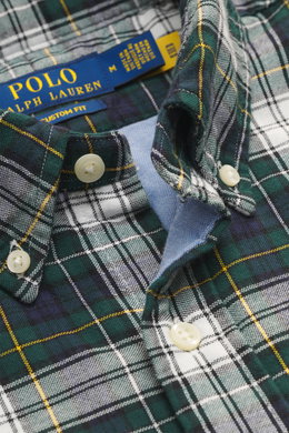 Polo Ralph Lauren Oxford-Hemd Button-Down-Kragen dunkelgrün/weiß kariert