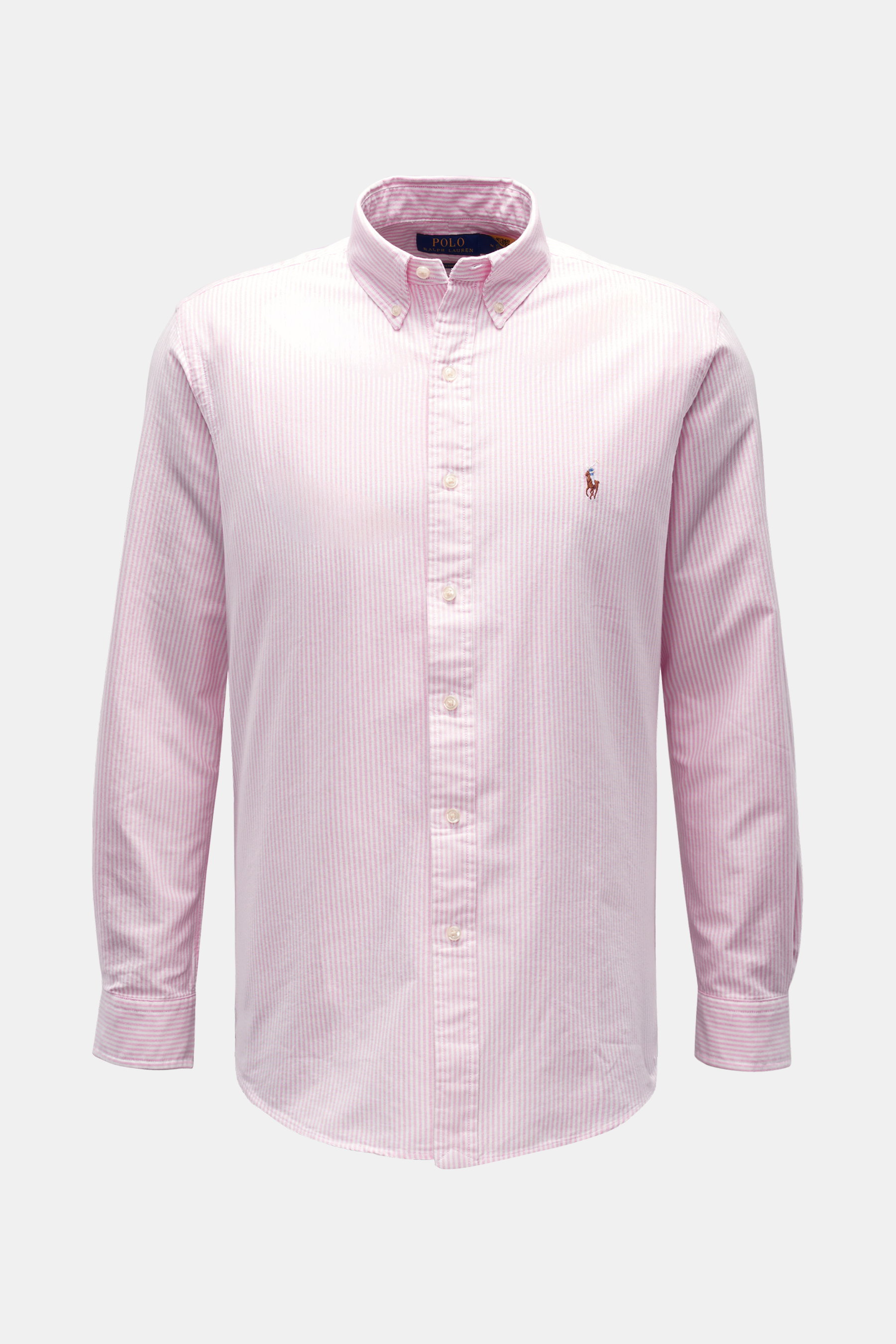Polo Ralph Lauren Oxford-Hemd Button-Down-Kragen rosé/weiß gestreift