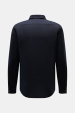 04651/ A trip in a bag Casual Hemd 'Winter Cotton' Kent-Kragen navy, Rückansicht, Baumwoll-Gabardine, Regular Fit, Sportmanschette, Saumschlitze.