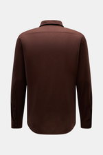 Rückansicht des dunkelbraunen 04651/ A trip in a bag Casual Hemd 'Winter Cotton' mit Kent-Kragen aus weicher Baumwoll-Gabardine, Regular Fit.