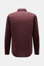 Rückansicht des 04651/ A trip in a bag Casual Hemd 'Winter Cotton' Kent-Kragen bordeaux aus weicher Baumwoll-Gabardine, Regular Fit, mit klassischer Sportmanschette.
