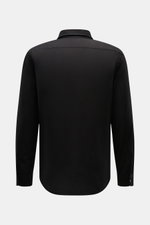 04651/ A trip in a bag Casual Hemd 'Winter Cotton' Kent-Kragen schwarz, Rückansicht, Gabardine Baumwolle, Regular Fit, weicher Griff, klassische Sportmanschette, leicht gerundeter Saum