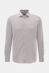 Front view of Sonrisa Jersey shirt shark collar grey in soft cotton-lyocell blend, slim fit with French button placket and barrel cuffs.

<p>Comfort meets style: This jersey model in a soft cotton-lyocell blend by SONRISA adds a touch of elegance to any s