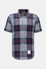 Thom Browne Kurzarmhemd Button-Bown-Kragen navy/weiß/rot kariert
