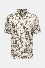 Erdem Short sleeve shirt 'Grayson' open collar white/olive patterned