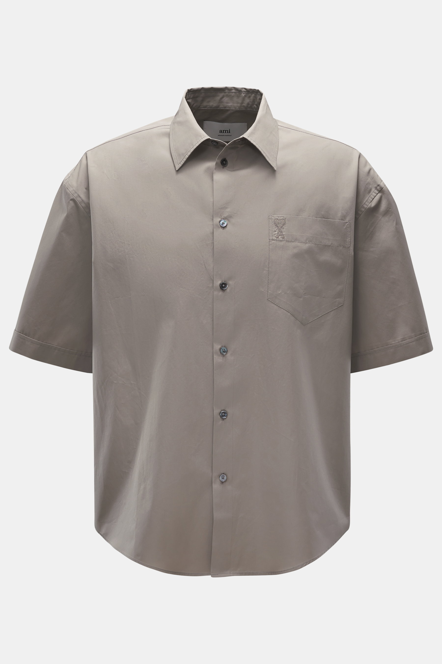 Ami Paris Kurzarmhemd Kent-Kragen taupe