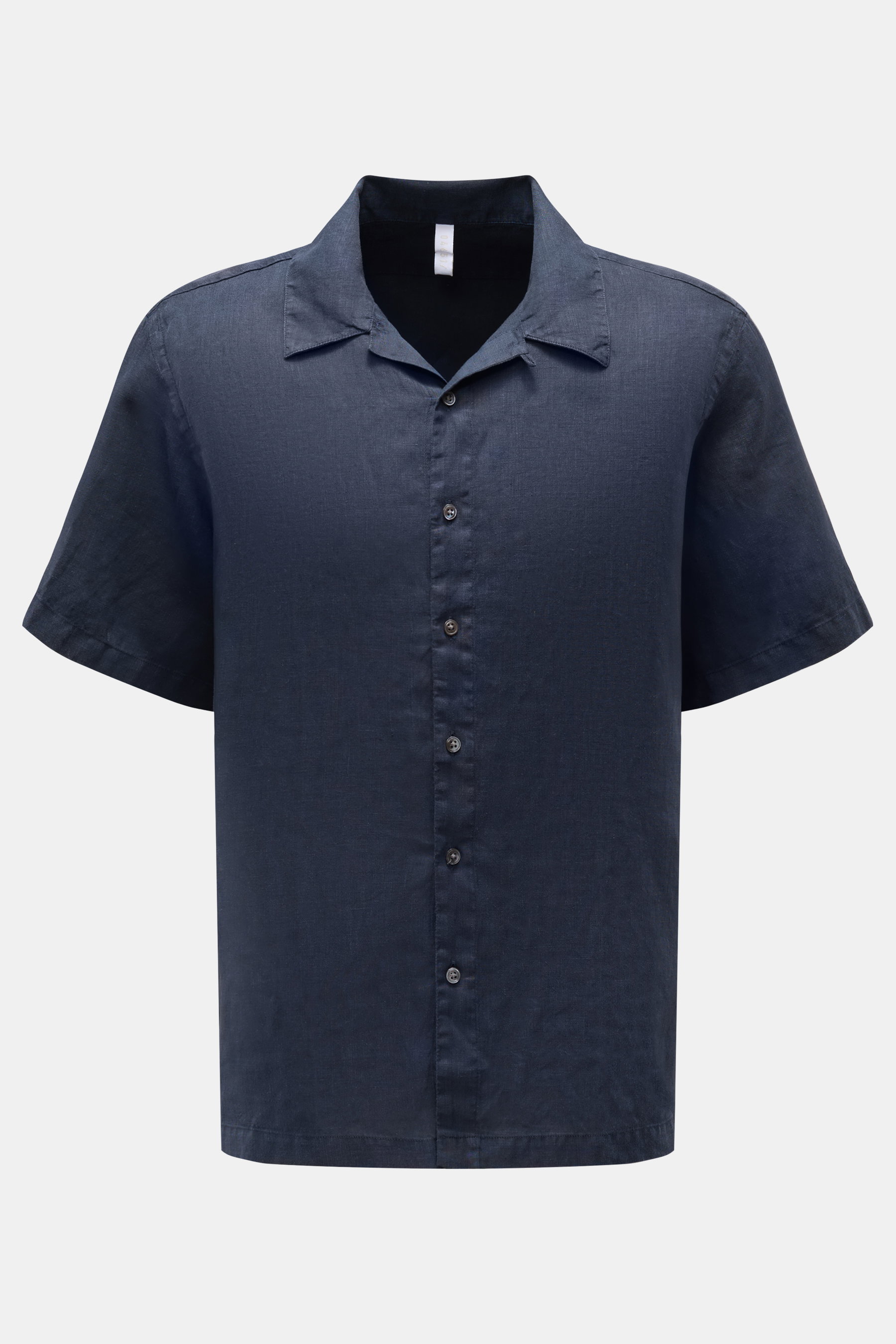 Leinen Kurzarmhemd 'Linen Cuba' Kubanischer Kragen navy