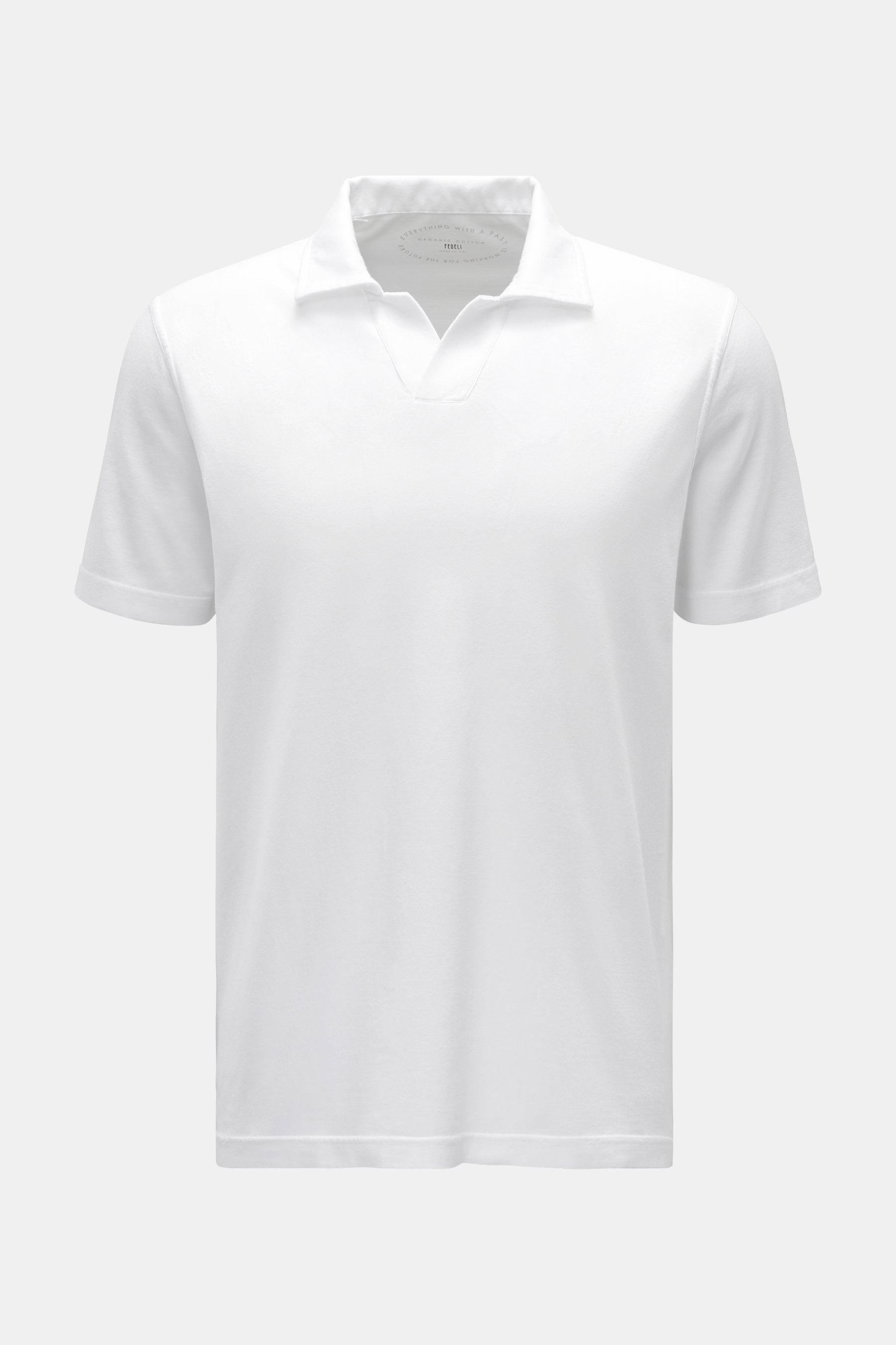 Fedeli Jersey-Poloshirt 'Franky' weiß