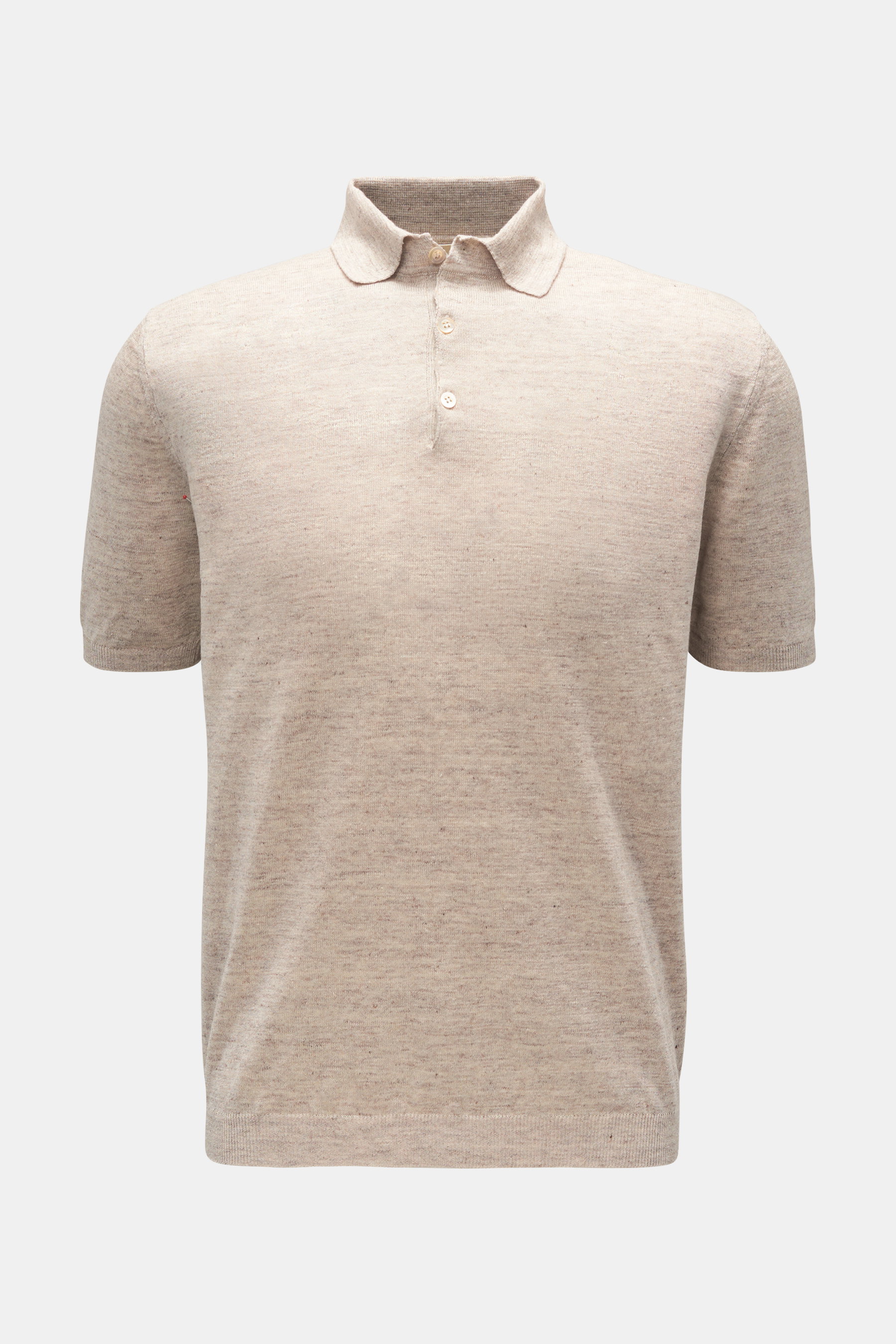 Maurizio Baldassari Leinen Kurzarm-Strickpolo beige