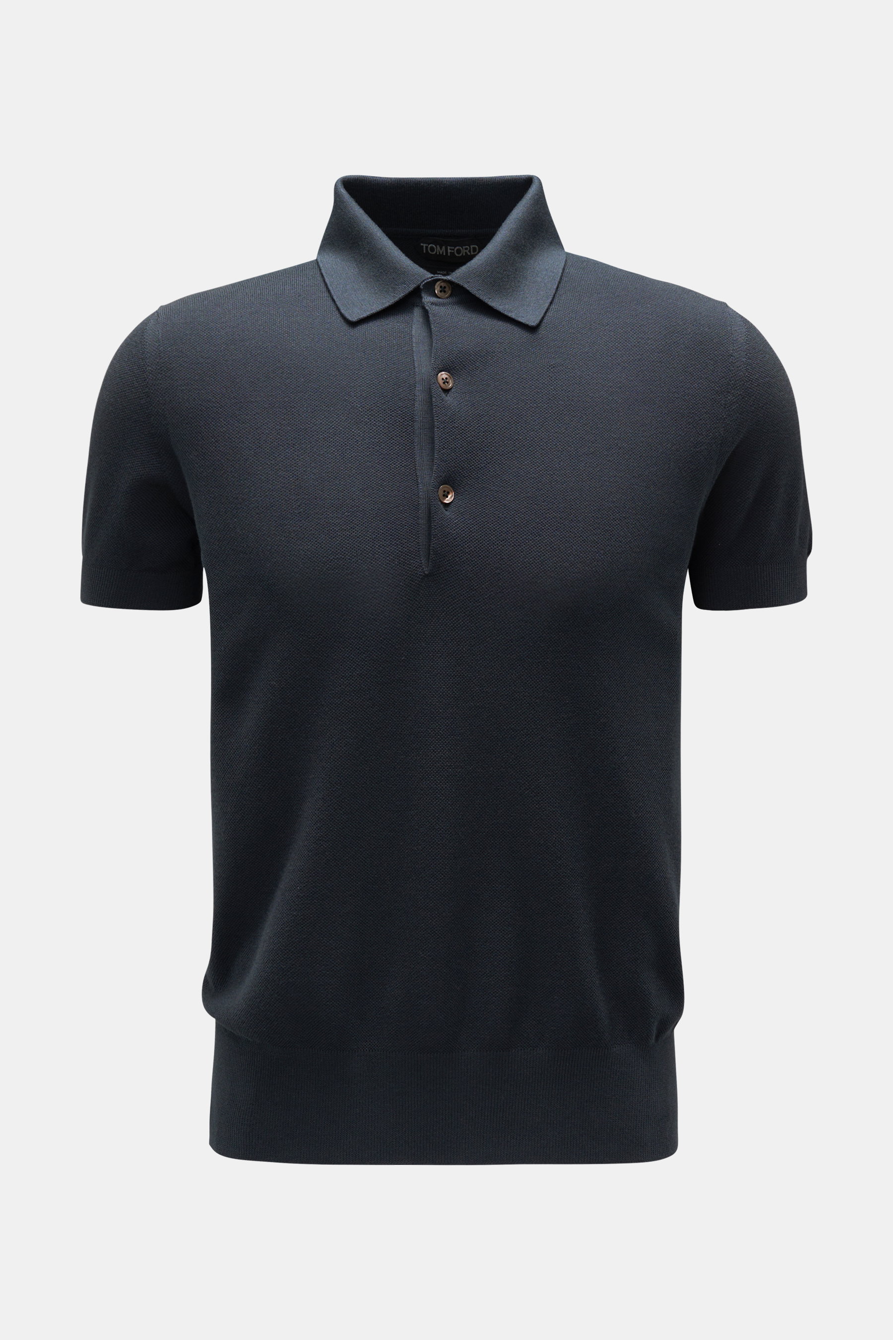 Tom Ford Kurzarm-Strickpolo navy