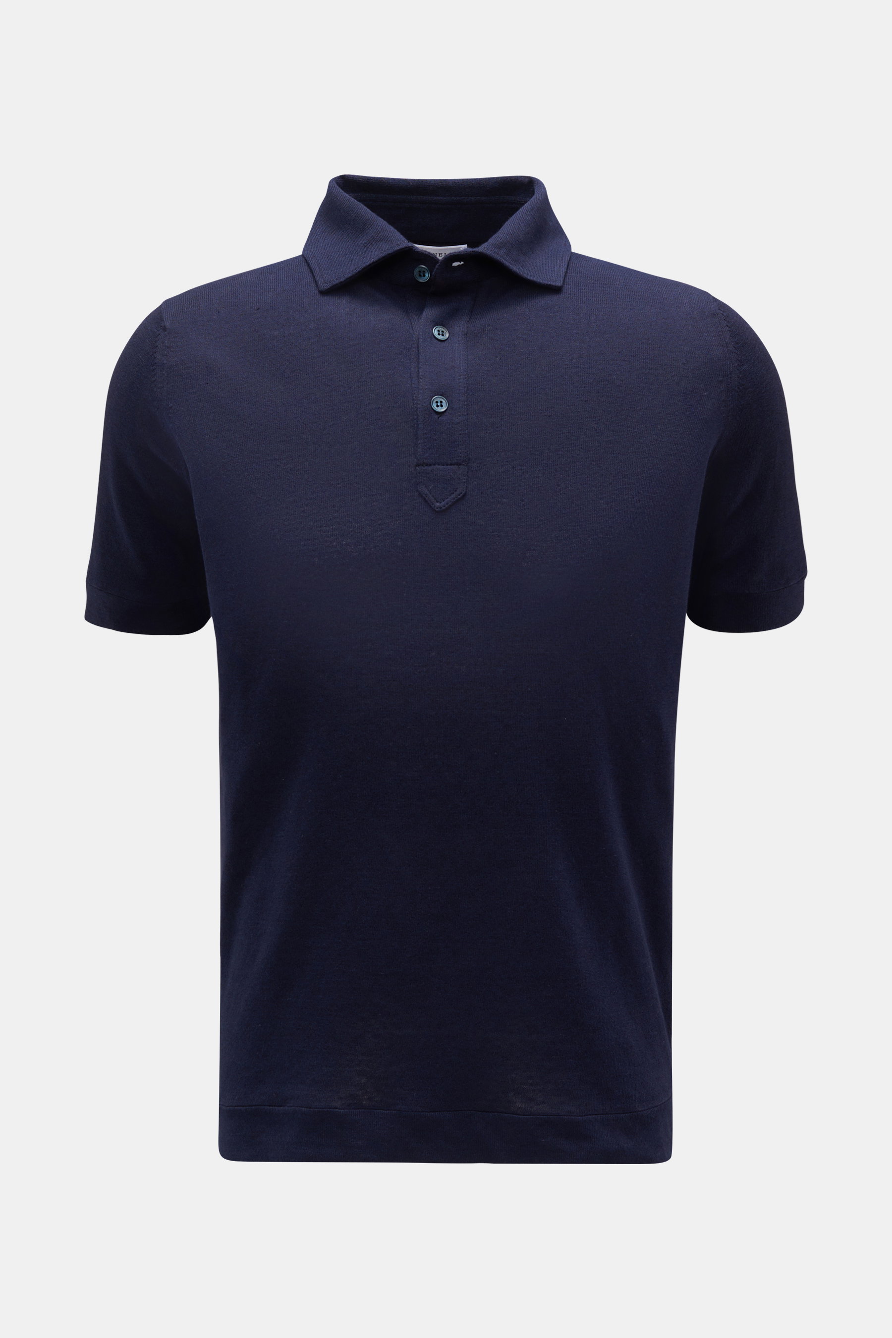 Brunello Cucinelli Kurzarm-Strickpolo navy