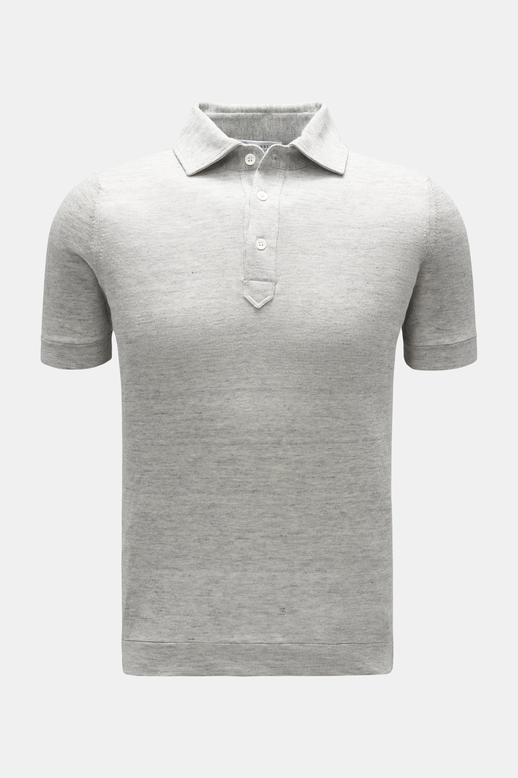 Brunello Cucinelli Kurzarm-Strickpolo grau