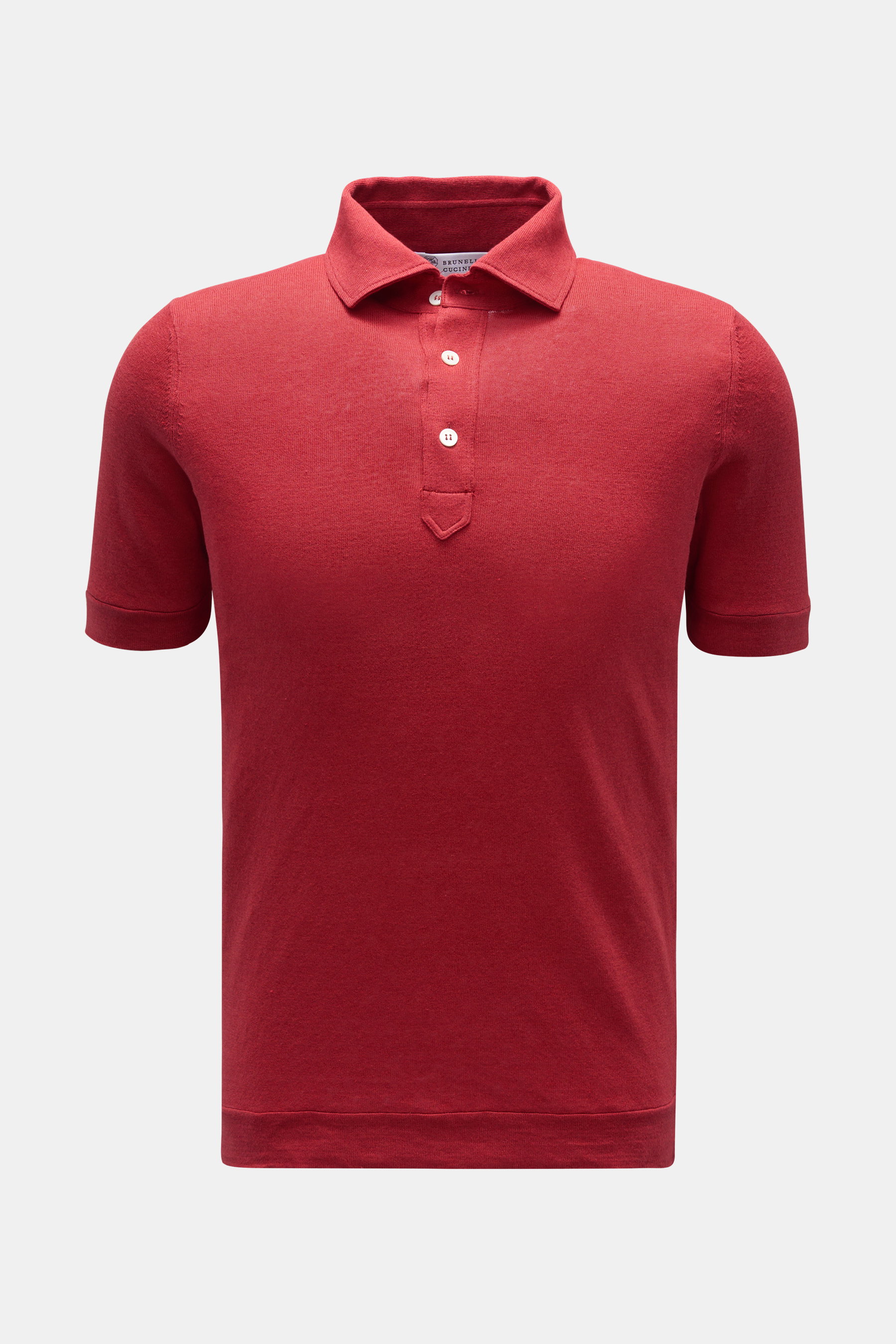 Brunello Cucinelli Kurzarm-Strickpolo rot