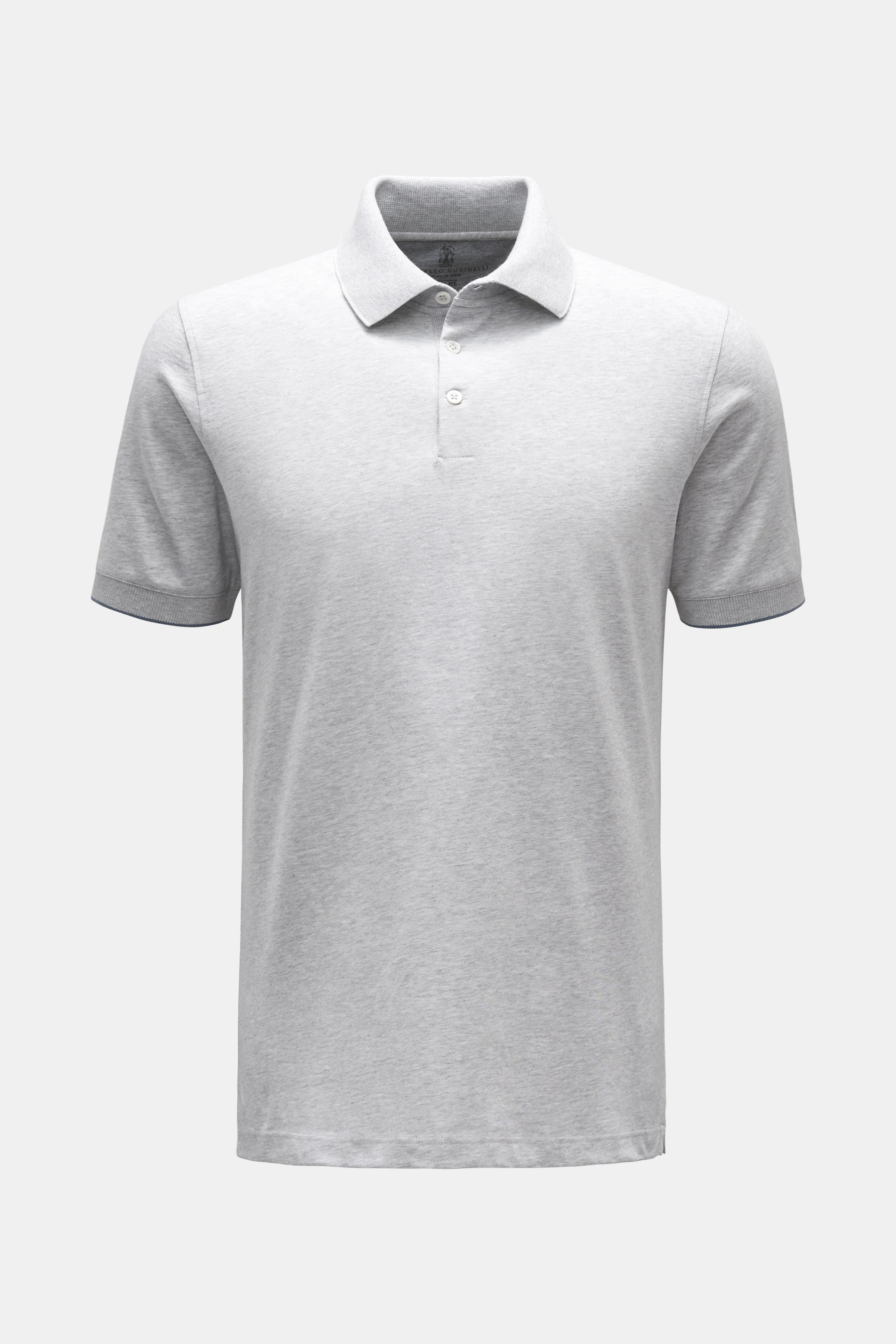 Brunello Cucinelli Jersey-Poloshirt hellgrau