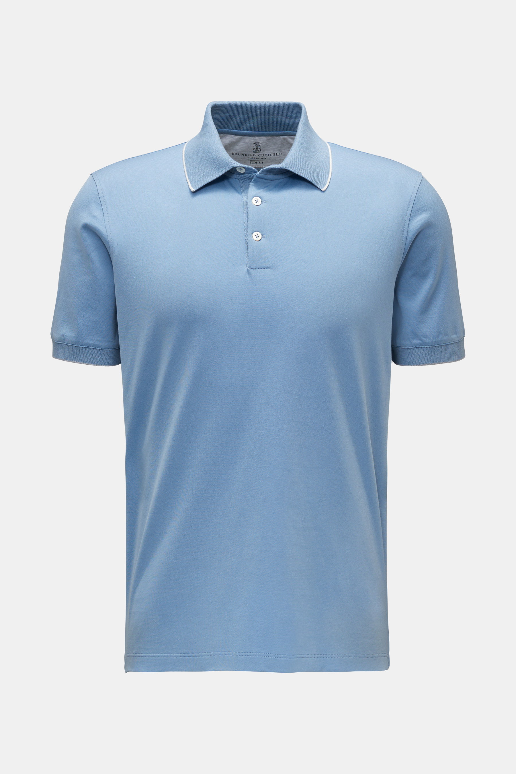 Brunello Cucinelli Jersey-Poloshirt rauchblau