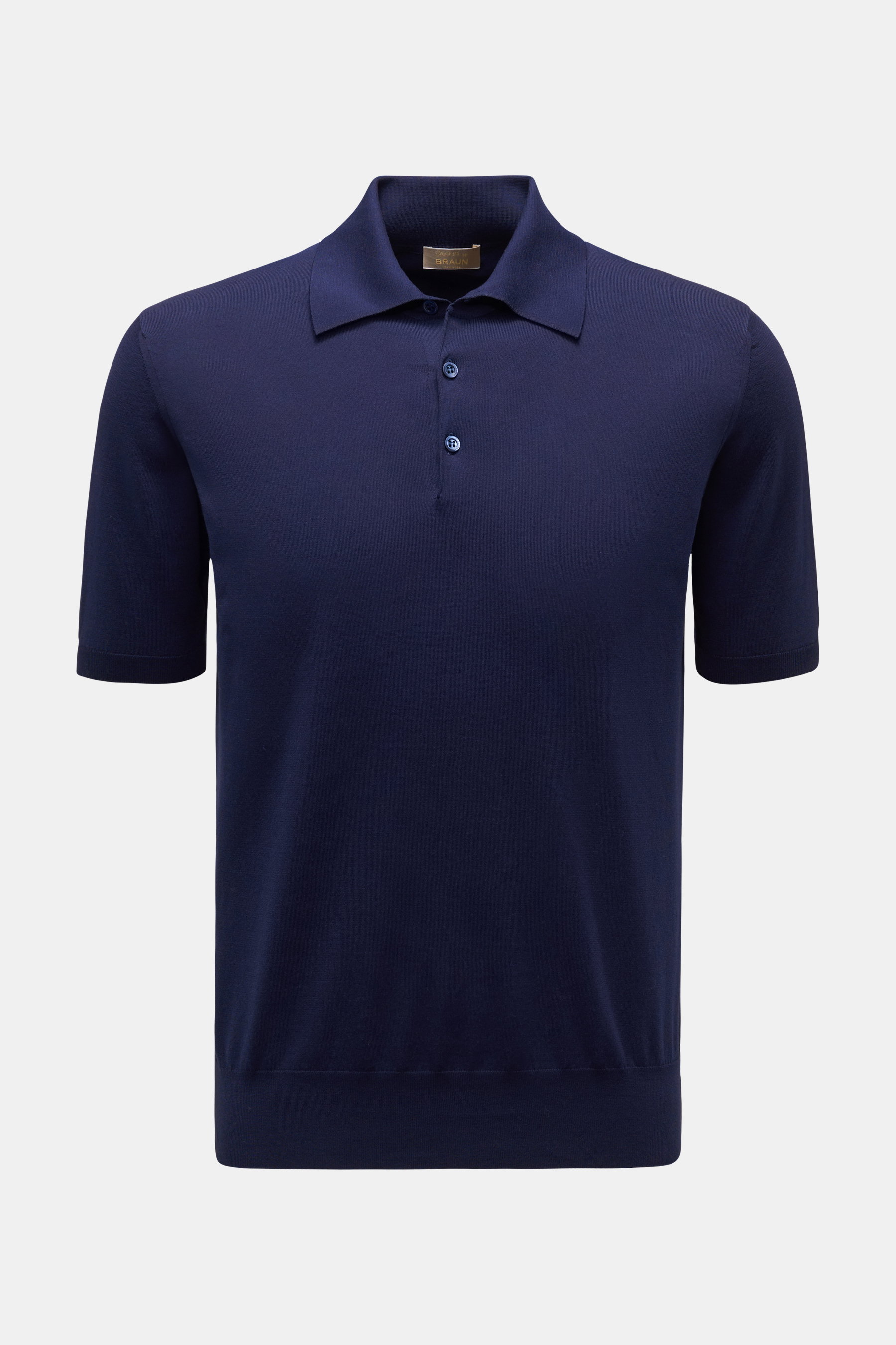 Cruciani Kurzarm-Strickpolo navy