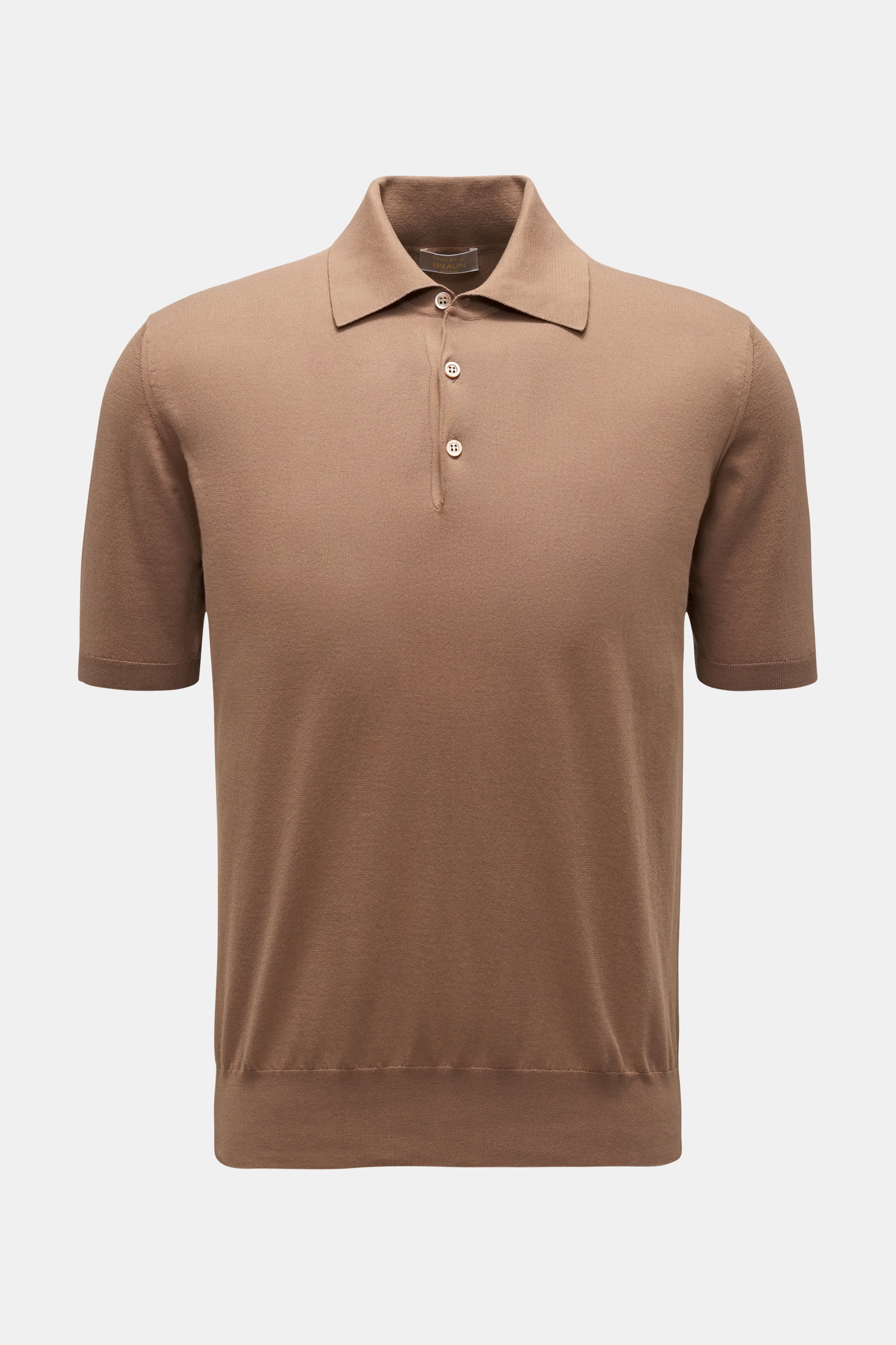 Cruciani Kurzarm-Strickpolo graubraun