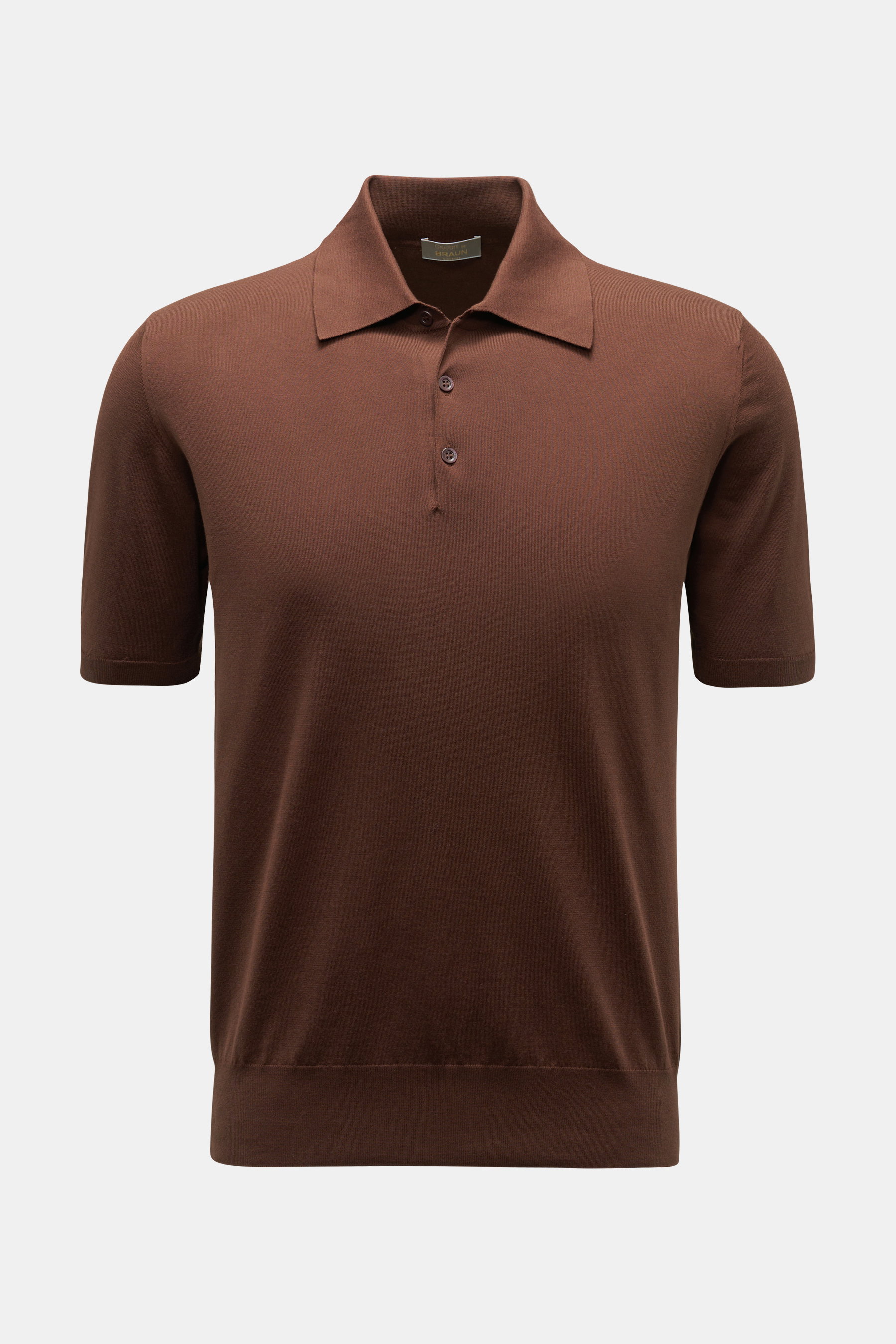 Cruciani Kurzarm-Strickpolo braun