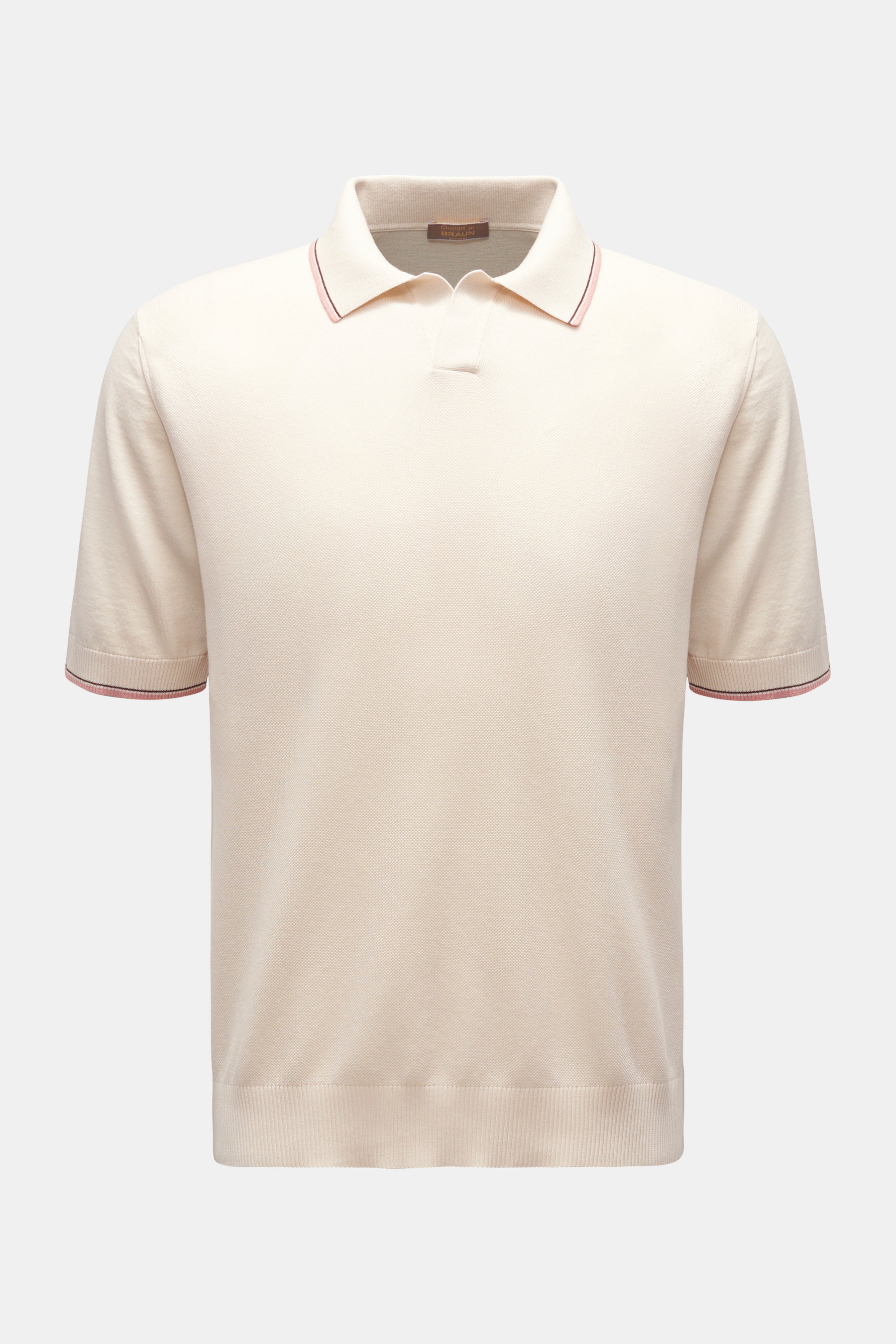 Cruciani Kurzarm-Strickpolo creme