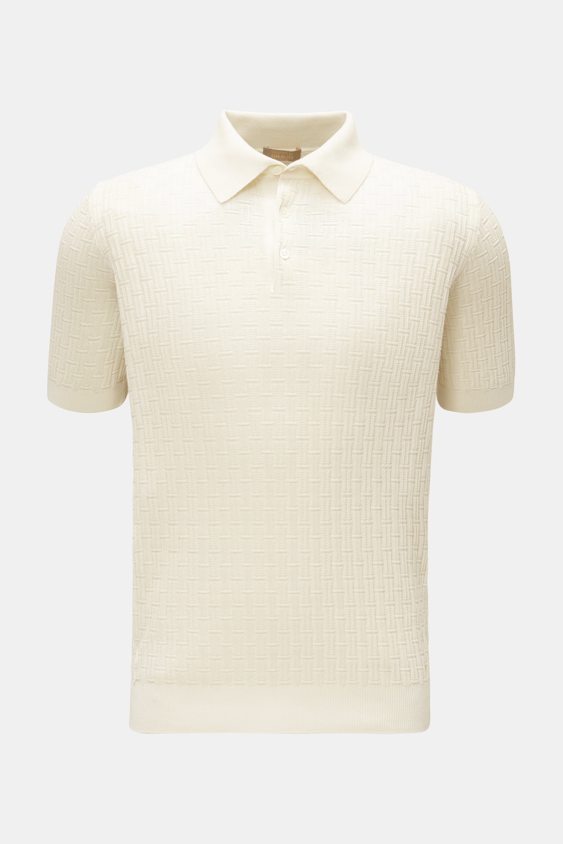 Cruciani Kurzarm-Strickpolo offwhite