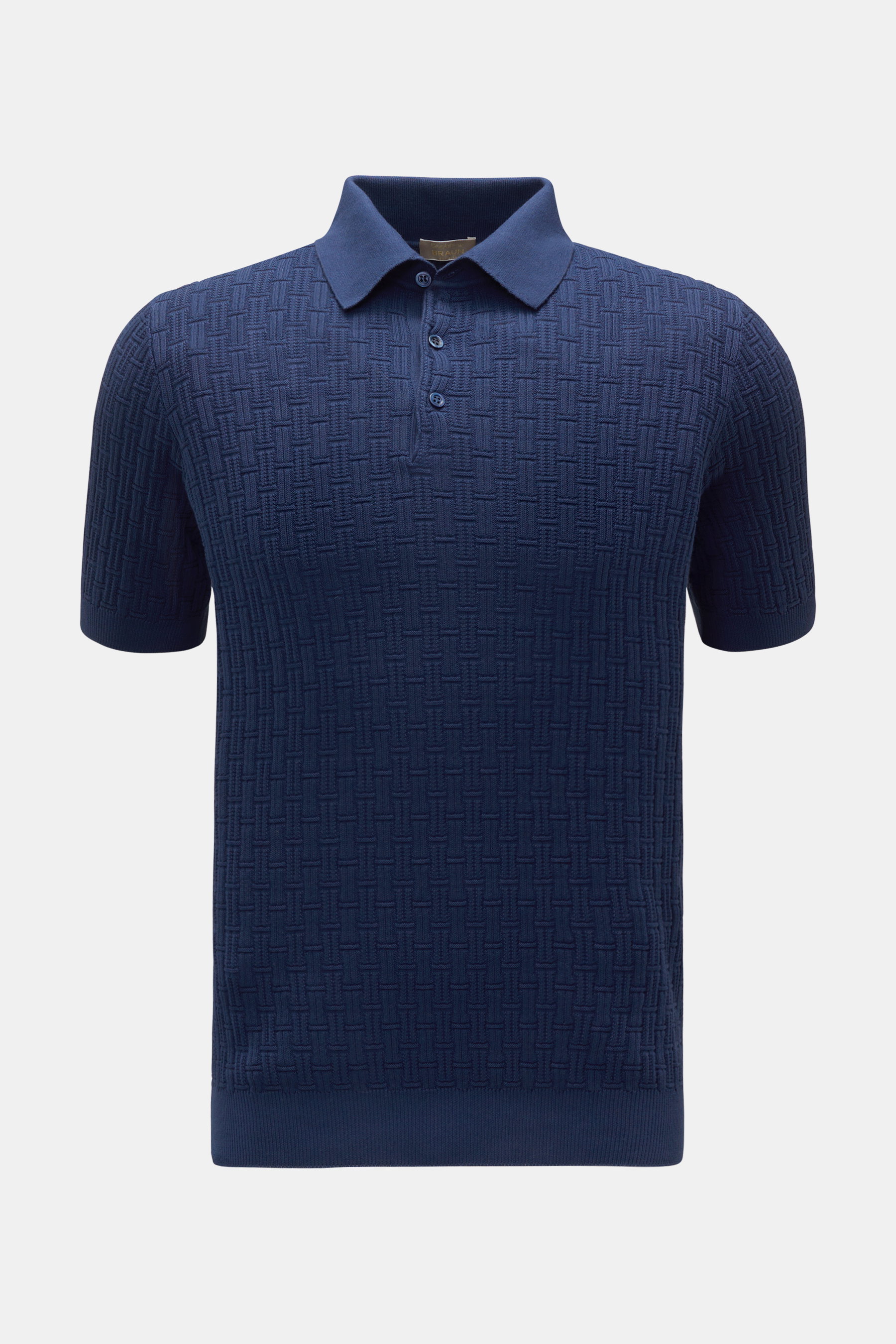Cruciani Kurzarm-Strickpolo navy