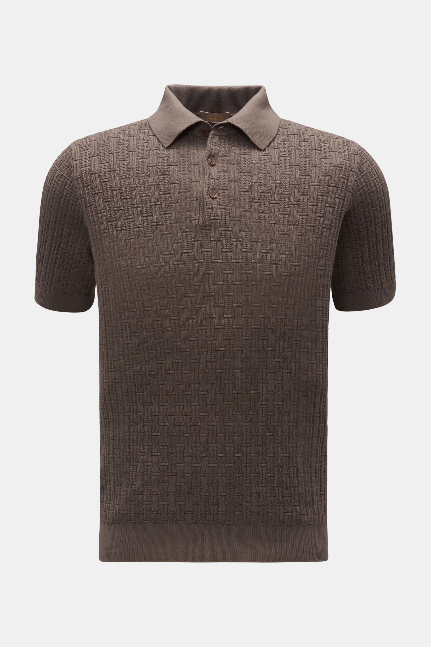 Cruciani Kurzarm-Strickpolo graubraun