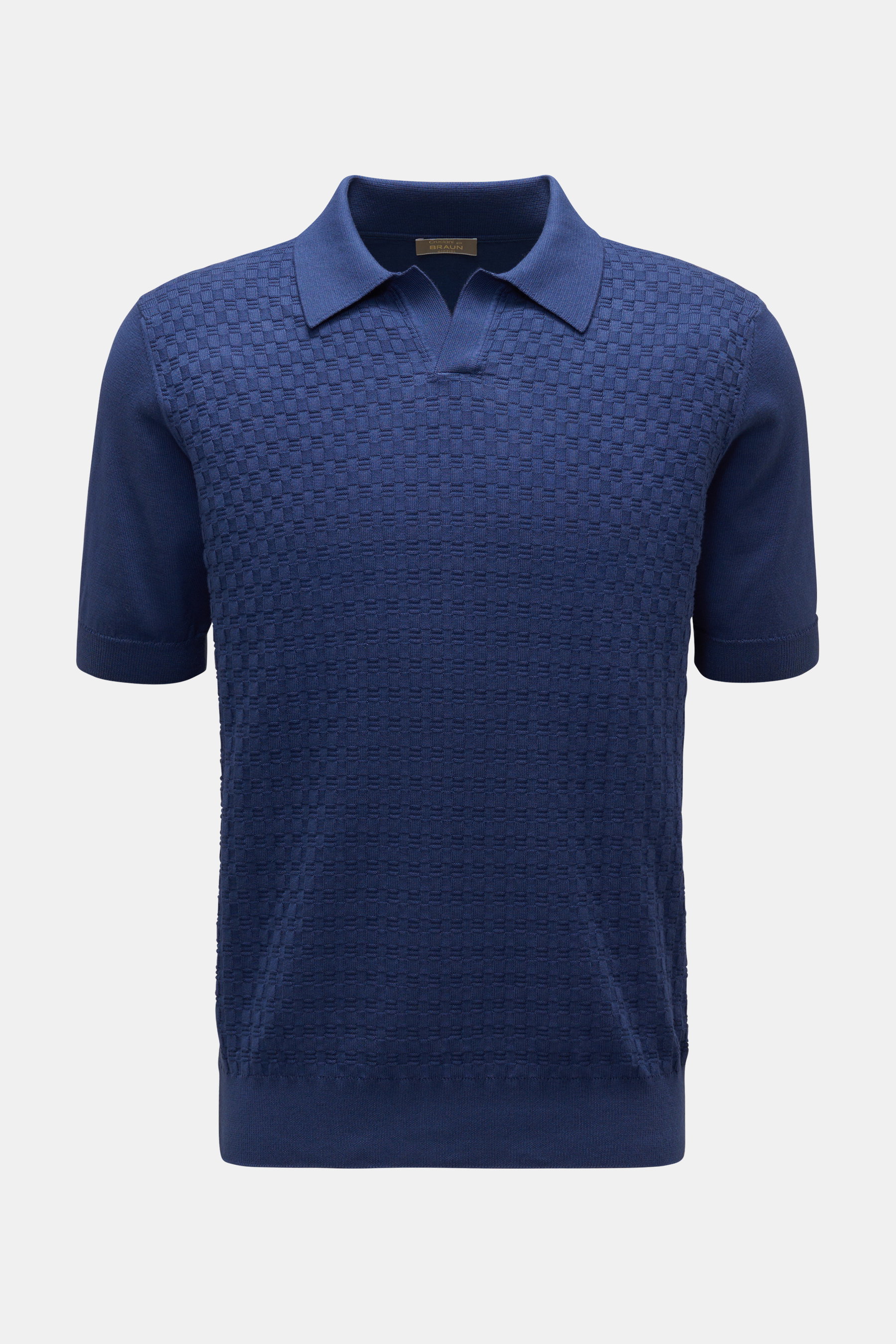 Cruciani Kurzarm-Strickpolo dunkelblau