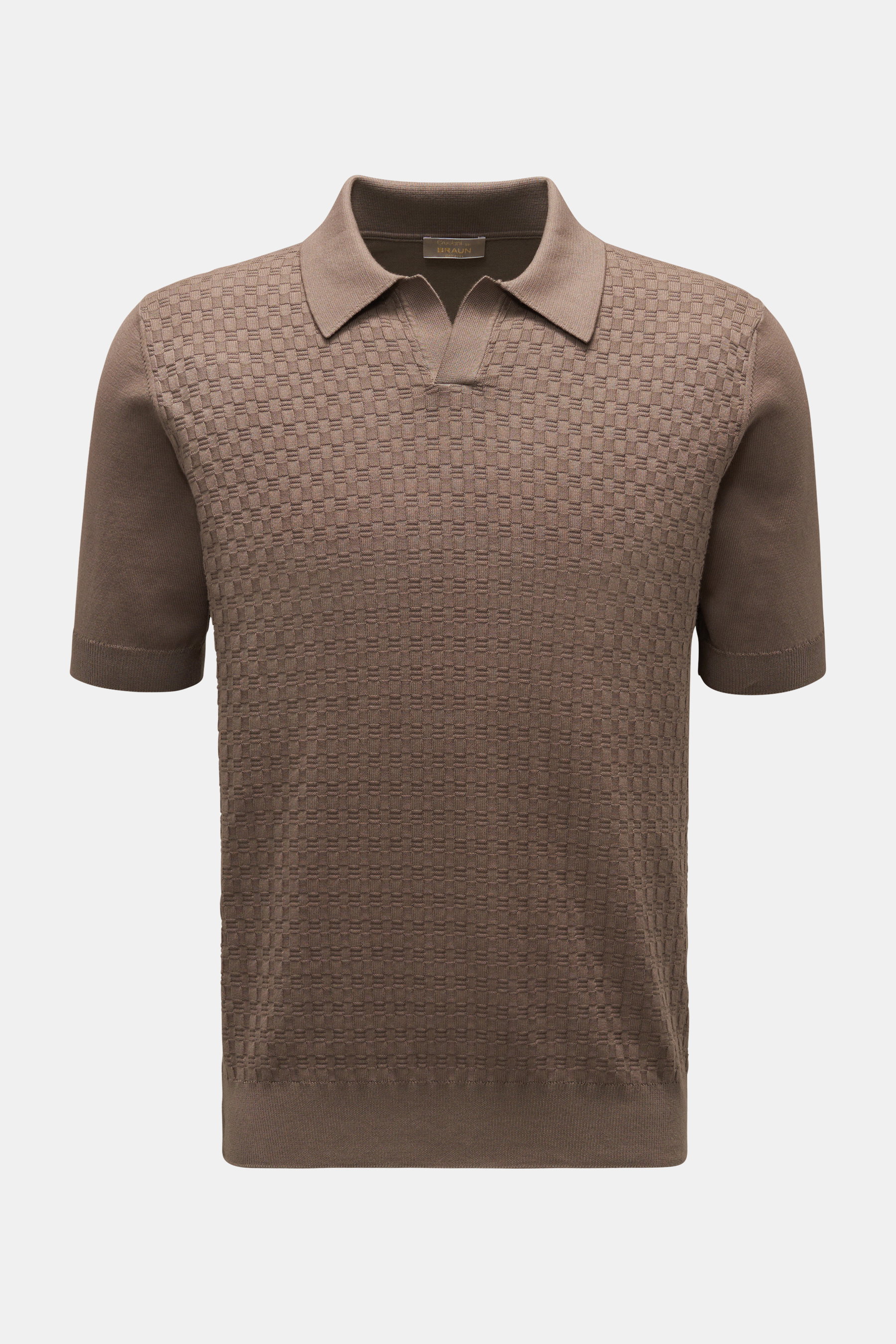 Cruciani Kurzarm-Strickpolo graubraun