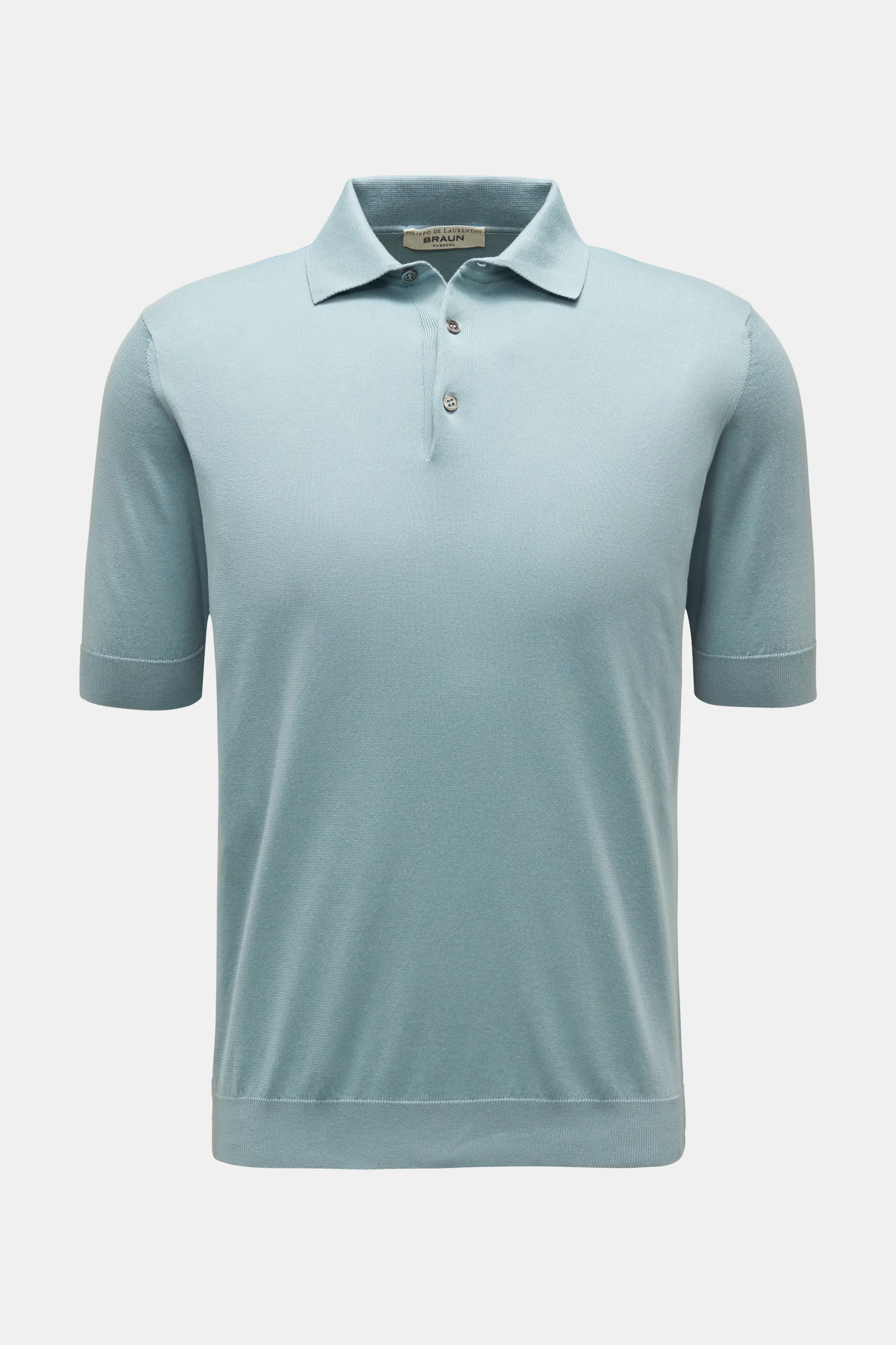 Filippo de Laurentiis Kurzarm-Strickpolo rauchblau