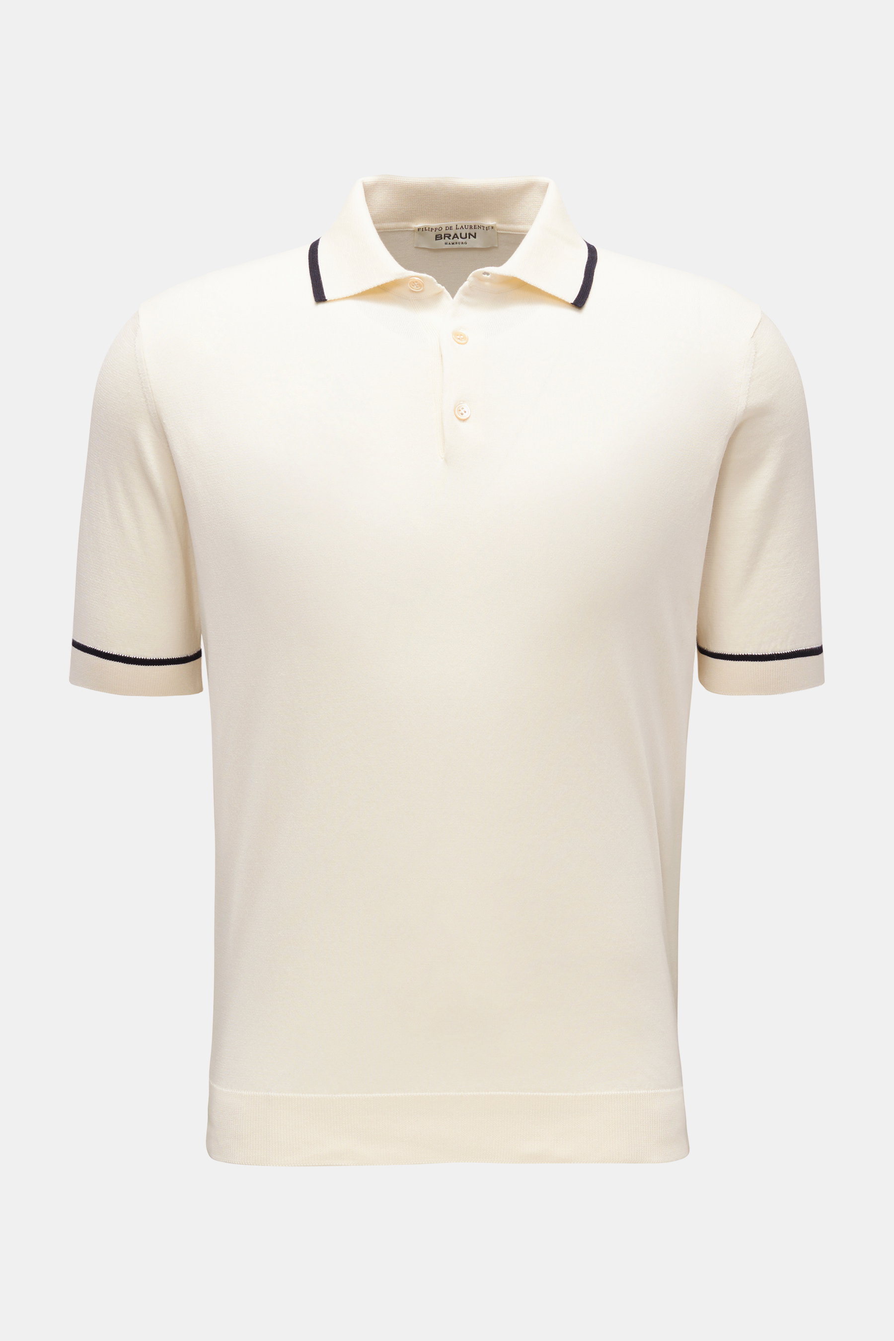Filippo de Laurentiis Kurzarm-Strickpolo creme