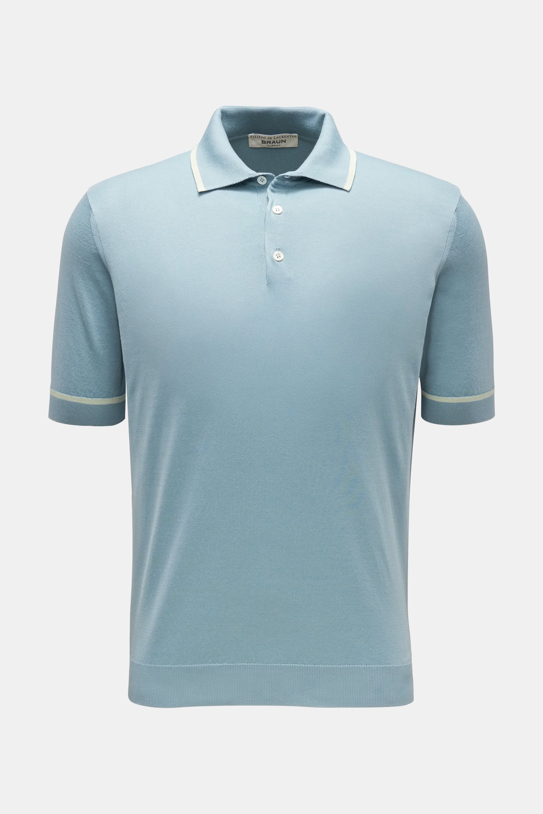Filippo de Laurentiis Kurzarm-Strickpolo rauchblau