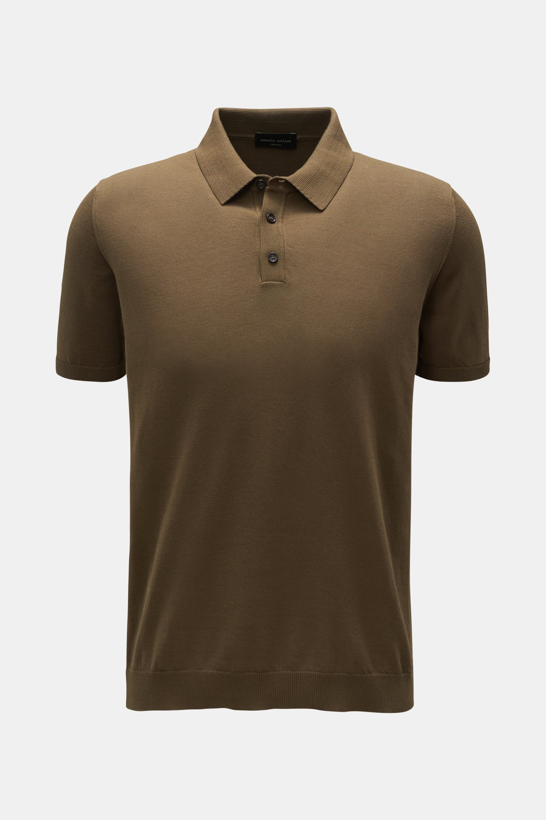Roberto Collina Kurzarm-Strickpolo oliv