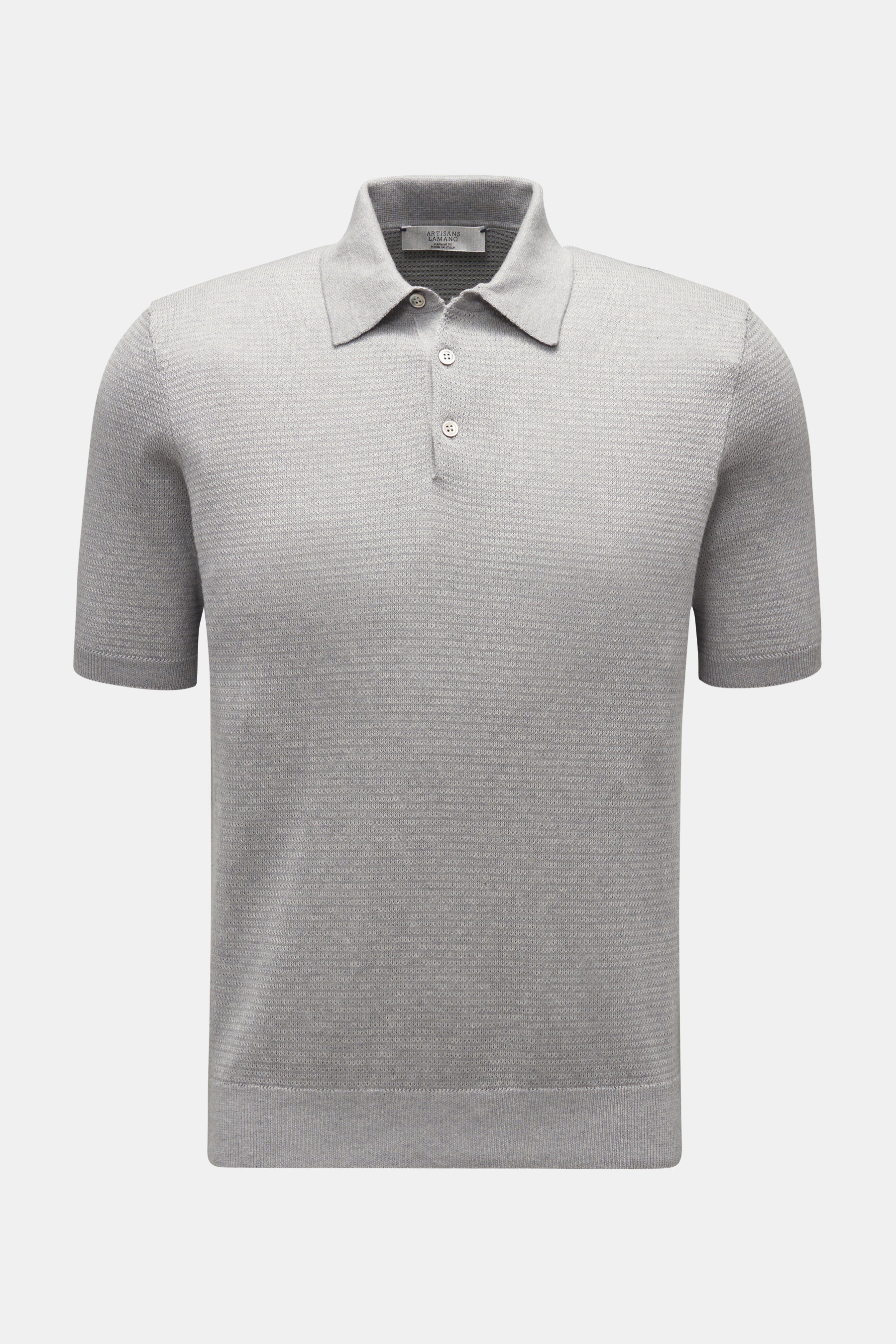 Lamano Artisans Kurzarm-Strickpolo grau