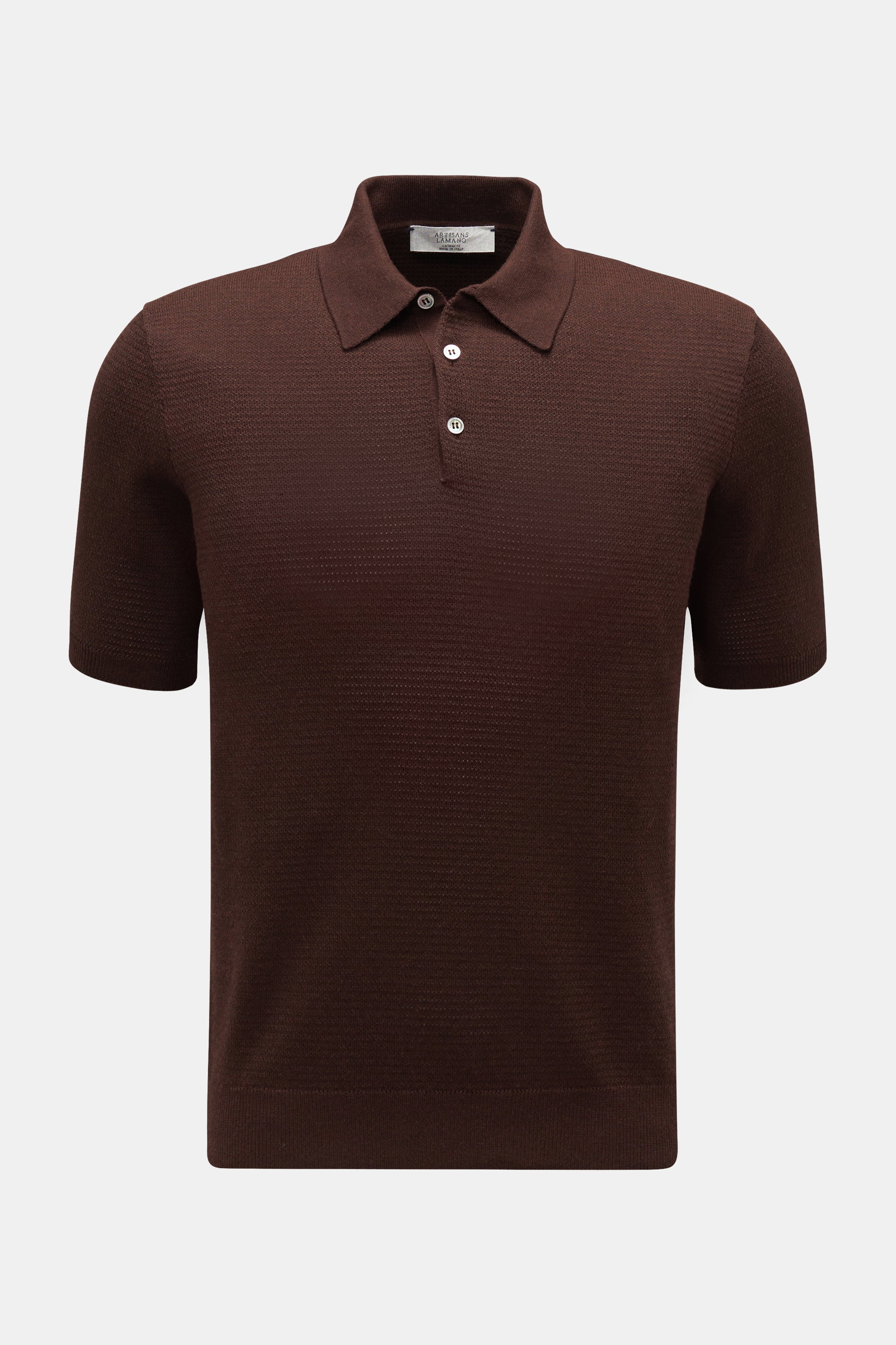 Lamano Artisans Kurzarm-Strickpolo braun