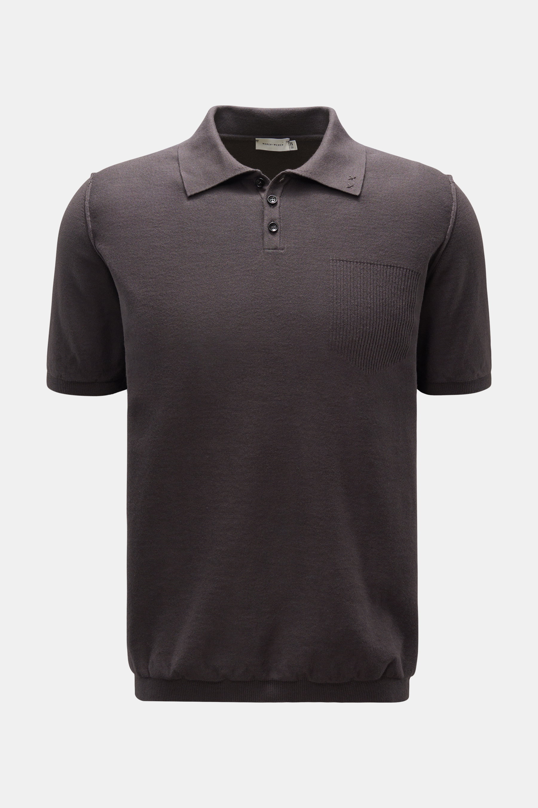 Weber+Weber Kurzarm-Strickpolo 'Cotton Knit Polo' dunkelgrau