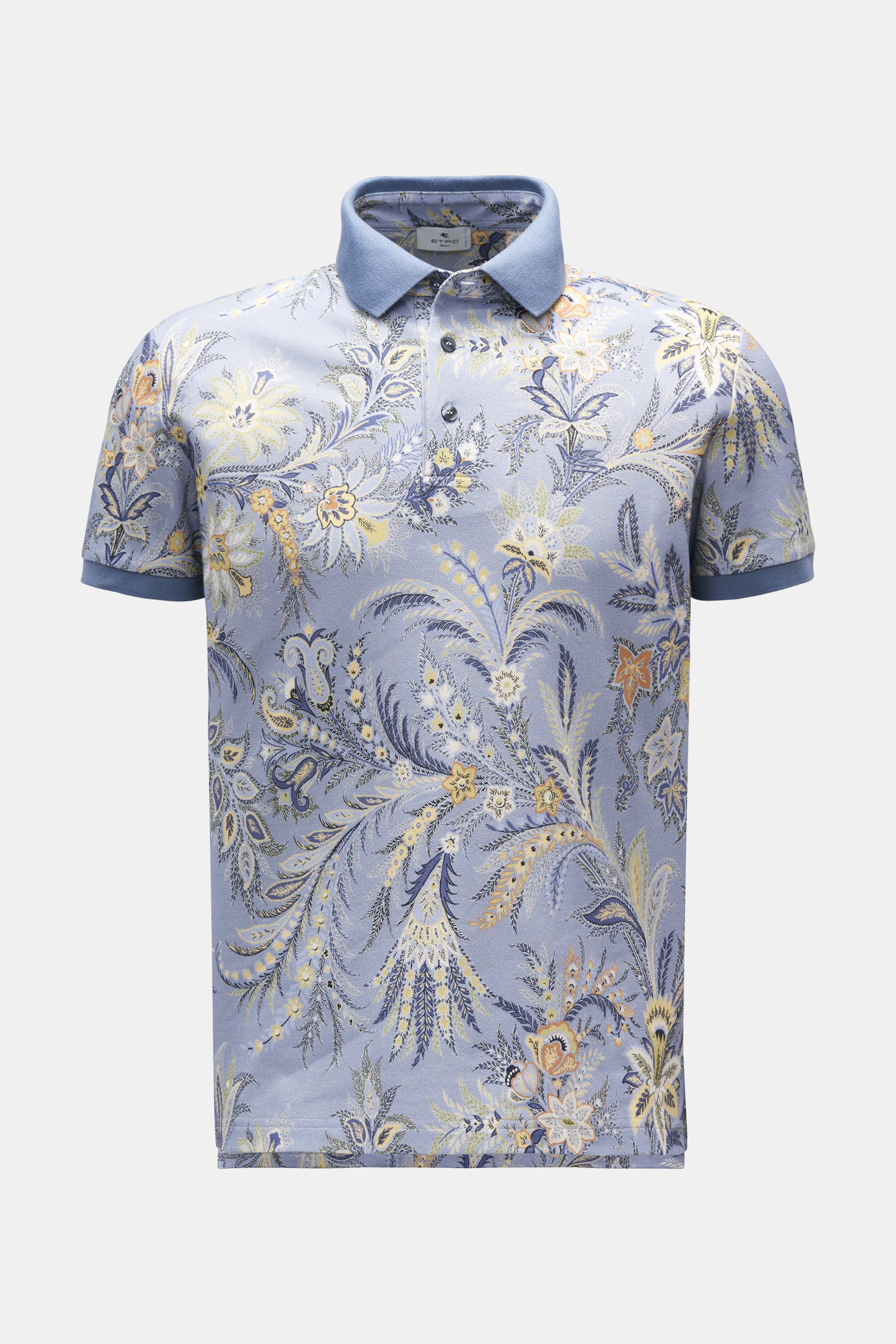 Etro Poloshirt rauchblau gemustert