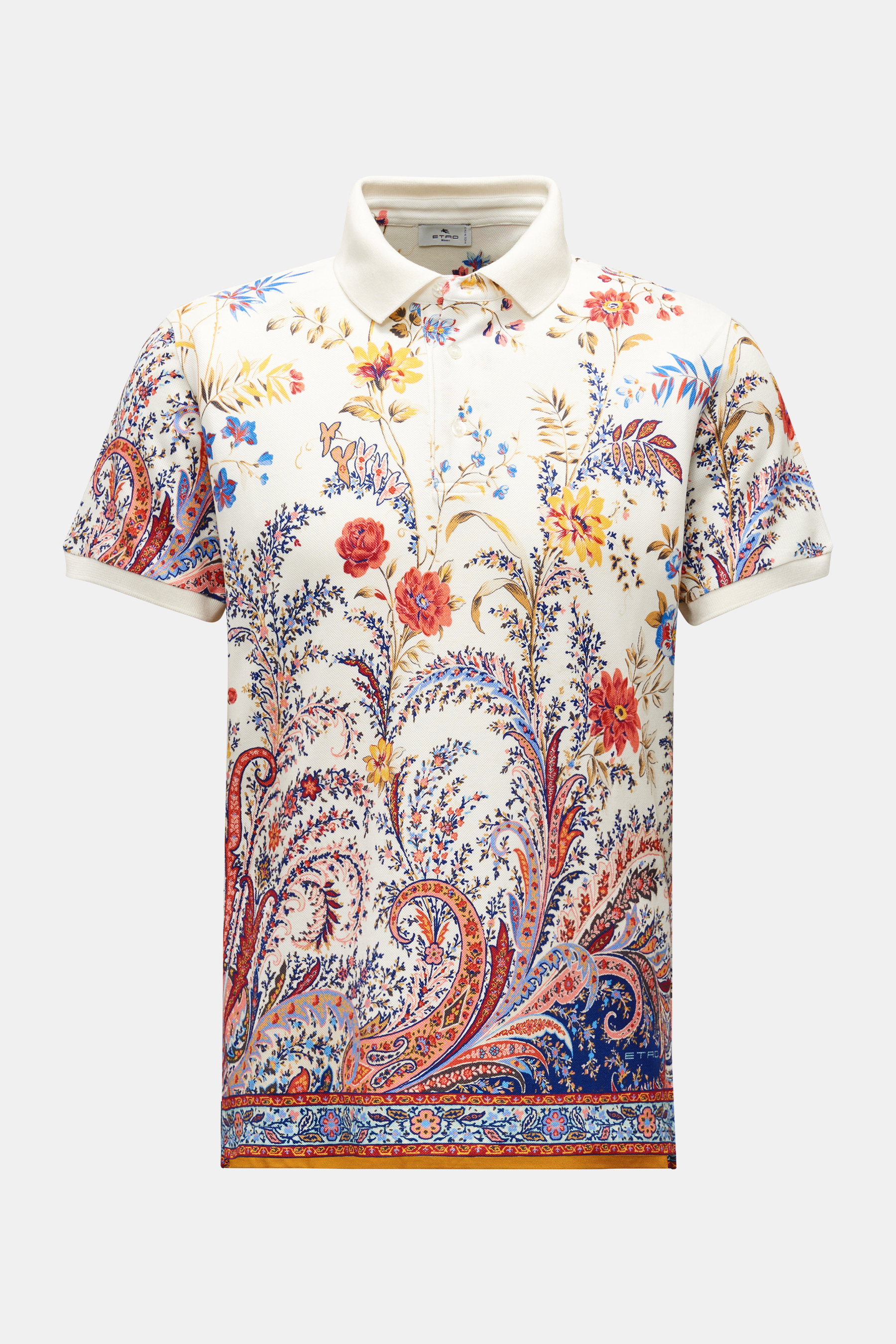 Etro Poloshirt creme/rot/gelb gemustert