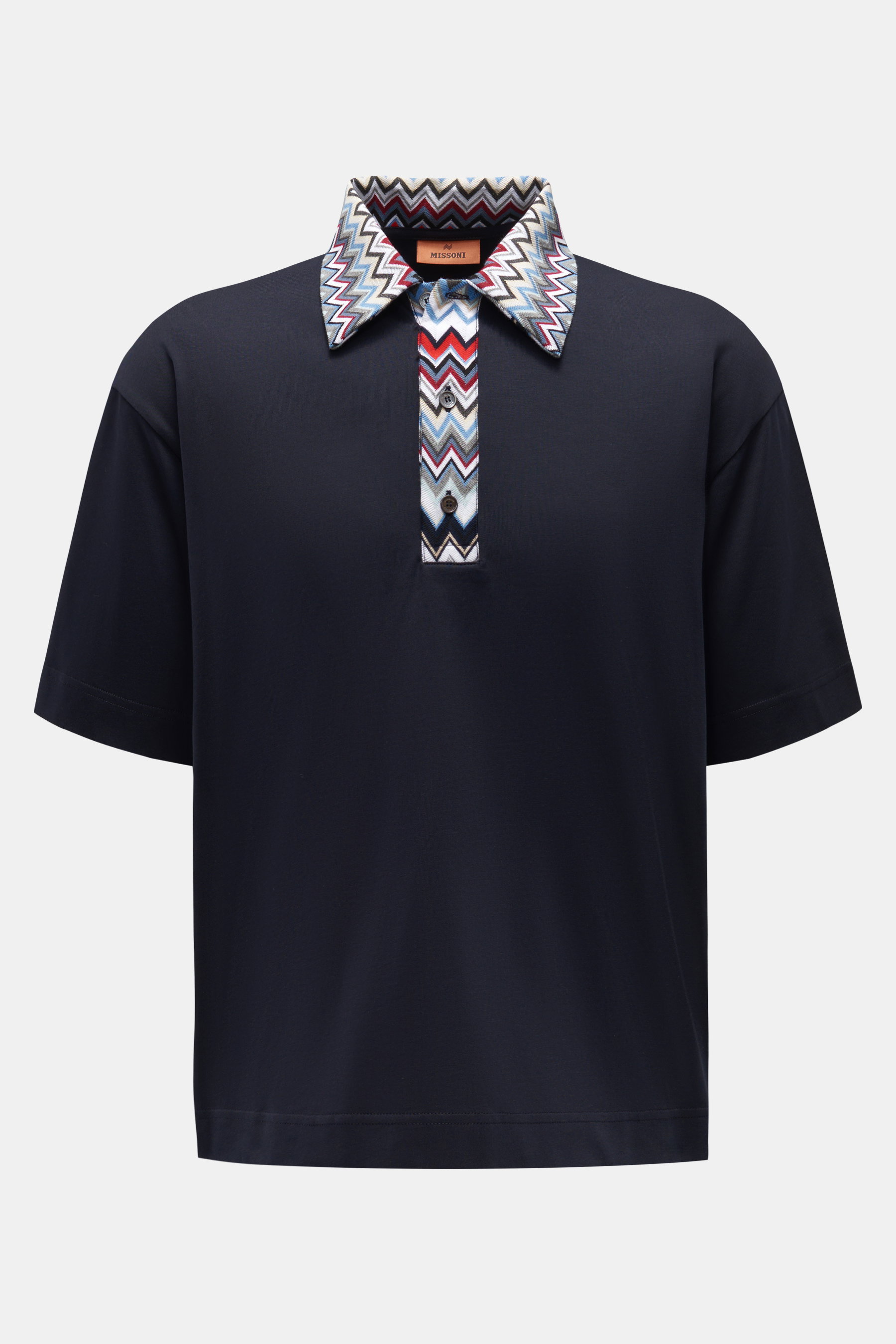 Missoni Jersey-Poloshirt dunkelblau