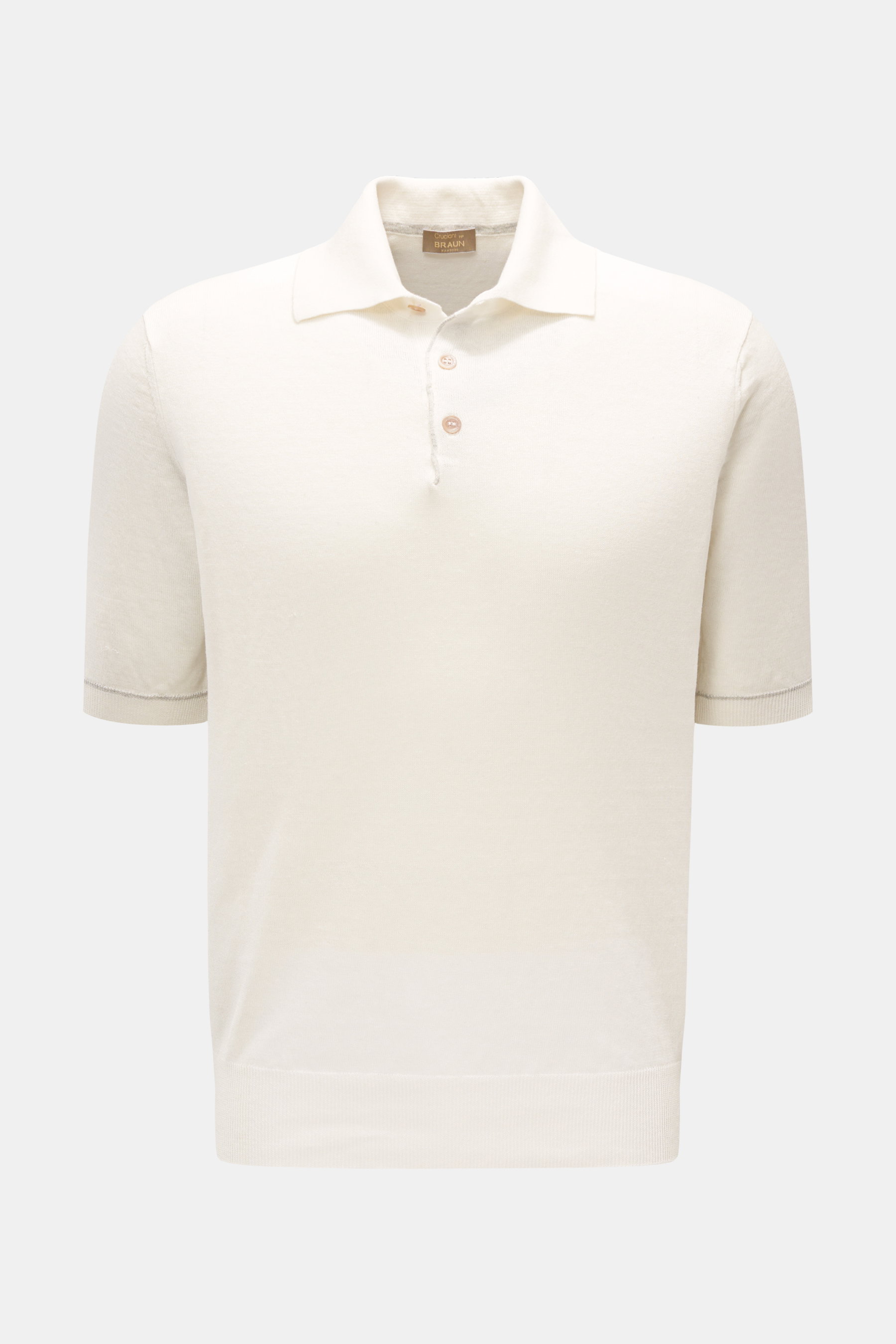 Cruciani Kurzarm-Strickpolo offwhite