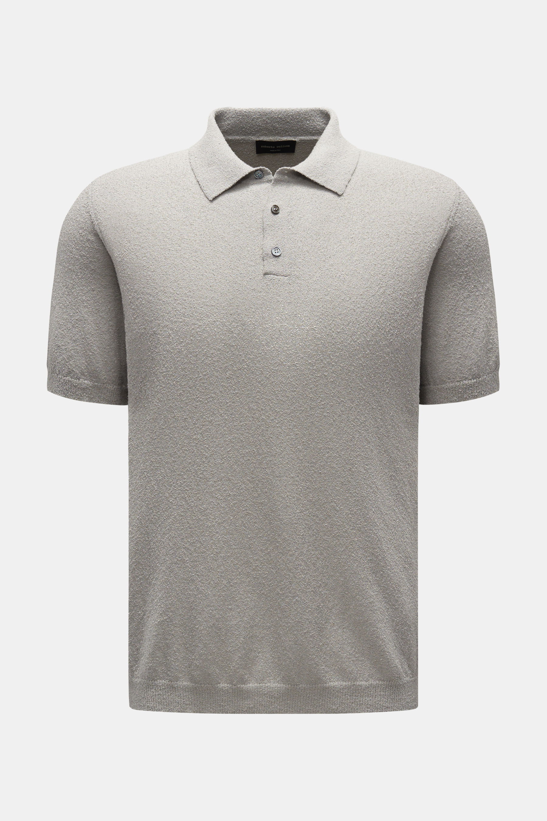 Roberto Collina - Herren - Kurzarm-Strickpolo grau