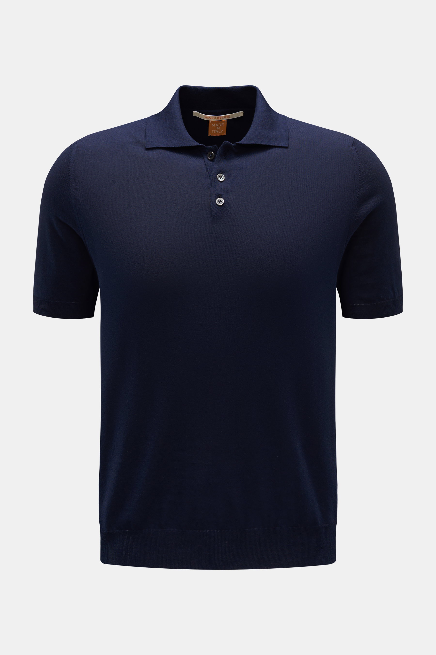 Hindustrie Kurzarm-Strickpolo navy